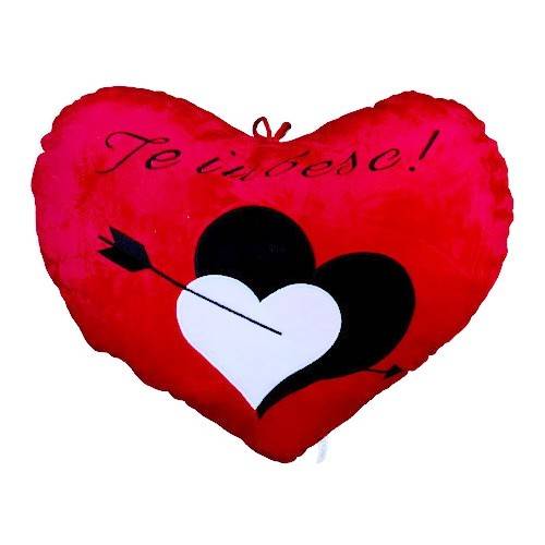 inima catifelata, Te iubesc, rosu, 40x30 cm