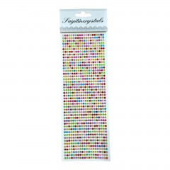 sticker cristale autoadezive, 544 strasuri, multicolore