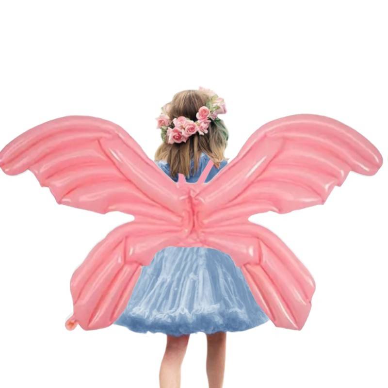balon folie cu supapa de autoetansare, figurina aripi fluture, 100 cm, roz