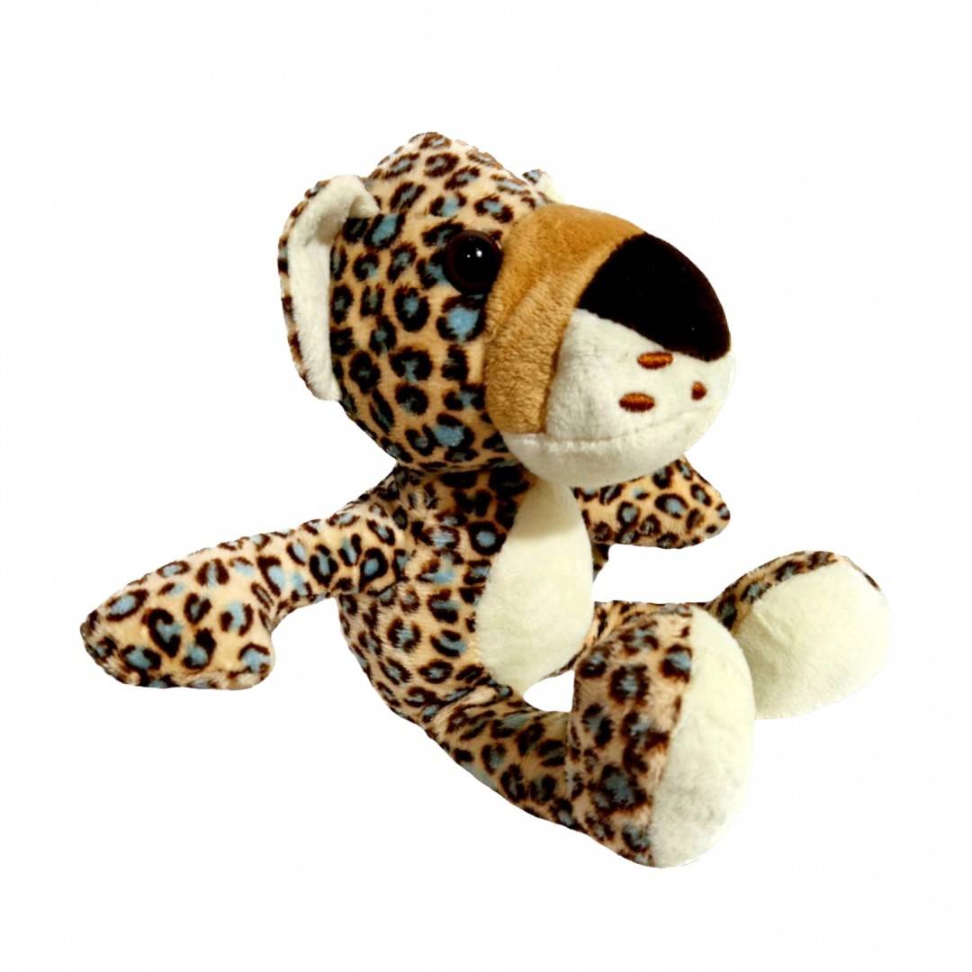 jucarie de plus, animal jungla cu detalii brodate, leopard, 23 cm