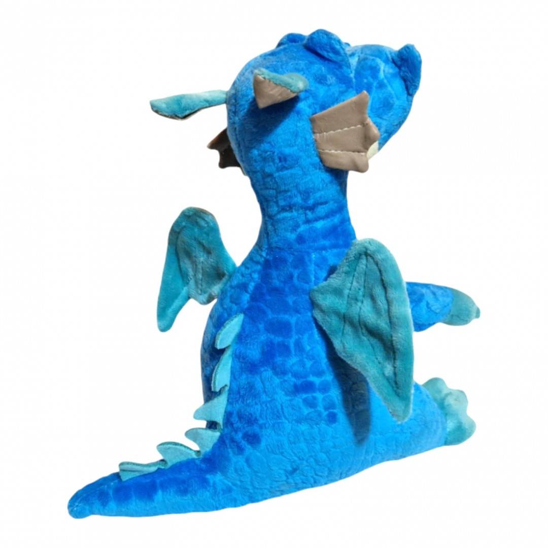 Jucarie de plus, dragon cu ochi hipnotizanti, 24 cm, albastru