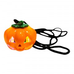 Decoratiune Halloween, dovleac cu lumini intermitente, medalion pentru gat