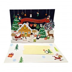 Felicitare 3D cu plic, pentru Craciun, Happy Holidays, 19x13 cm