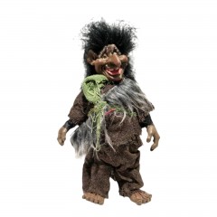 Figurina Halloween, troll cu parul negru, 25 cm