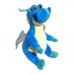 Jucarie de plus, dragon cu ochi hipnotizanti, 24 cm, albastru